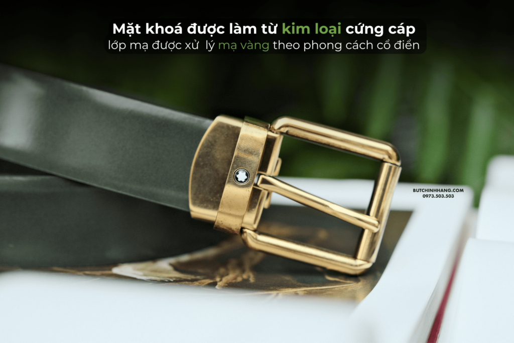 Mang một phong cách Vintage đầy ấn tượng - Phiên bản thắt lưng Montblanc Green Brushed Leather 129454 - mang mot phong cach vintage day an tuong phien ban that lung montblanc green brushed leather 129455