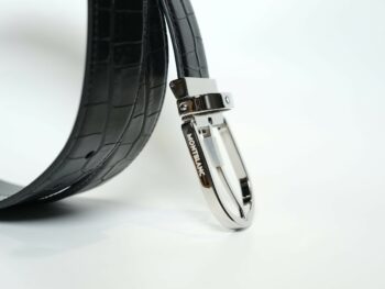 Thắt lưng Montblanc Horseshoe Buckle Printed Black/Plain Black Reversible Leather Belt 130016 - 3,5cm - that lung montblanc horseshoe buckle printed blackplain black reversible leather belt 130016 35cm 2 scaled
