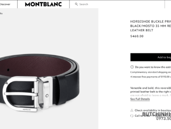 Thắt lưng Montblanc Horseshoe Pin Buckle Shiny Palladium Reversible Black&Mosto Saffiano Leather Belt 131176 - 3,5cm - that lung montblanc horseshoe pin buckle shiny palladium reversible blackampmosto saffiano leather belt 131176 35cm