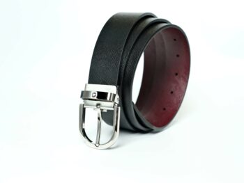 Thắt lưng Montblanc Horseshoe Pin Buckle Shiny Palladium Reversible Black&Mosto Saffiano Leather Belt 131176 - 3,5cm - that lung montblanc horseshoe pin buckle shiny palladium reversible blackampmosto saffiano leather belt 131176 35cm 8 scaled