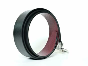 Thắt lưng Montblanc Horseshoe Pin Buckle Shiny Palladium Reversible Black&Mosto Saffiano Leather Belt 131176 - 3,5cm - that lung montblanc horseshoe pin buckle shiny palladium reversible blackampmosto saffiano leather belt 131176 35cm scaled