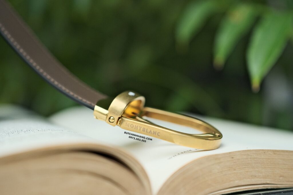 Thắt lưng Montblanc Horseshoe Vintage Gold Pin Buckle Brown Plain Leather Belt 129424 - 3cm - that lung montblanc horseshoe vintage gold pin buckle brown plain leather belt 129424 3cm 2