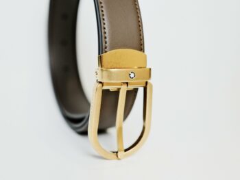 Thắt lưng Montblanc Horseshoe Vintage Gold Pin Buckle Brown Plain Leather Belt 129424 - 3cm - that lung montblanc horseshoe vintage gold pin buckle brown plain leather belt 129424 3cm scaled
