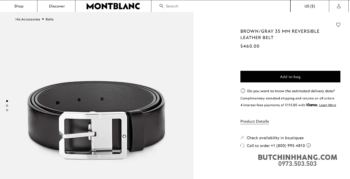 Thắt lưng Montblanc Rectangular Frame Pin Buckle Shiny Palladium Reversible Brown Sfumato&Grey Saffiano Leather Belt 131163 - 3,5cm - that lung montblanc rectangular frame pin buckle shiny palladium reversible brown sfumatoampgrey saffiano leather belt 131163 35cm