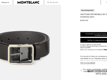 Thắt lưng Montblanc Rectangular Pin Buckle Light Gold & Ruthenium Reversible Dark Brown Plain & Grey Saffiano Leather Belt 131192 - 3,5cm - that lung montblanc rectangular pin buckle light gold amp ruthenium reversible dark brown plain amp grey saffiano leather belt 131192 35cm