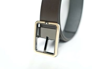 Thắt lưng Montblanc Rectangular Pin Buckle Light Gold & Ruthenium Reversible Dark Brown Plain & Grey Saffiano Leather Belt 131192 - 3,5cm - that lung montblanc rectangular pin buckle light gold amp ruthenium reversible dark brown plain amp grey saffiano leather belt 131192 35cm 9 scaled