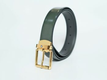 Thắt lưng Montblanc Rounded Square Vintage Gold Pin Buckle Green Brushed Leather Belt 129454 - 3cm - that lung montblanc rounded square vintage gold pin buckle green brushed leather belt 129454 3cm 1 scaled