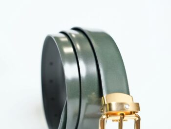 Thắt lưng Montblanc Rounded Square Vintage Gold Pin Buckle Green Brushed Leather Belt 129454 - 3cm - that lung montblanc rounded square vintage gold pin buckle green brushed leather belt 129454 3cm 3 scaled