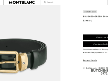 Thắt lưng Montblanc Rounded Square Vintage Gold Pin Buckle Green Brushed Leather Belt 129454 - 3cm - that lung montblanc rounded square vintage gold pin buckle green brushed leather belt 129454 3cm