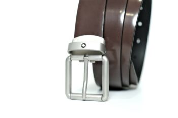 Thắt lưng Montblanc Rounded Square Vintage Pin Buckle Brown Brushed Leather Belt 129452 - 3cm - that lung montblanc rounded square vintage pin buckle brown brushed leather belt 129452 3cm 4