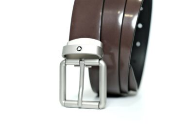 Thắt lưng Montblanc Rounded Square Vintage Pin Buckle Brown Brushed Leather Belt 129452 - 3cm - that lung montblanc rounded square vintage pin buckle brown brushed leather belt 129452 3cm 4 scaled