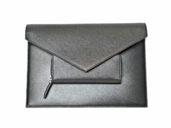 Túi clutch cầm tay Montblanc Sartorial Envelope Pouch with Pen Pocket Black Leather Goods 130314 - Ảnh 3