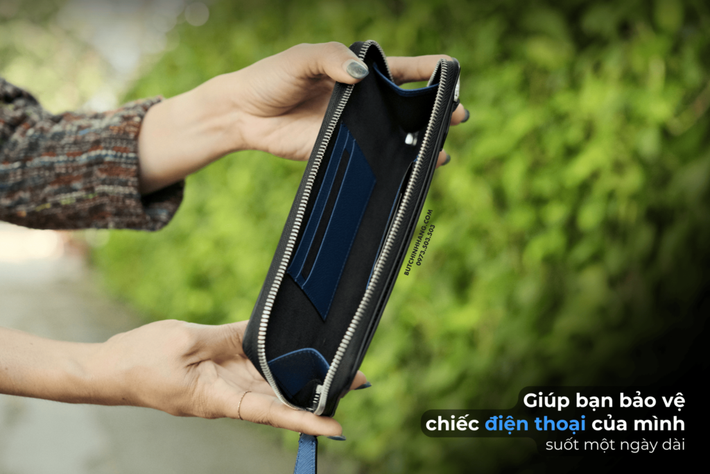 Montblanc Sartorial Phone Pouch BIue 130819 - Convenient and fashionable - montblanc sartorial phone pouch biue 130819 convenient and fashionable 1