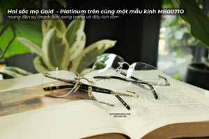 Hai mẫu gọng kính Montblanc Rimless MB0071O với hai màu mạ Gold và Platinum - 8 1