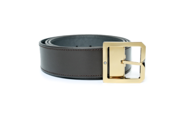 Thắt lưng Montblanc Square Frame Pin Buckle Shiny Light Gold Reversible Dark Brown/Grey Saffiano Belt Leather 131165 – 4cm Thắt Lưng Nam
