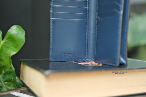 Ví dài Montblanc Meisterstuck Long Wallet 15cc Ink Blue 131696 Ví Da & Túi Xách Mới Nguyên Hộp 4