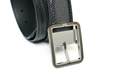 Thắt lưng Montblanc Rectangular Frame Shiny Ruthenium & Palladium Grey Sfumato Grainy Belt Leather 131191 – 3,5cm Thắt Lưng Nam Mới Nguyên Hộp 3