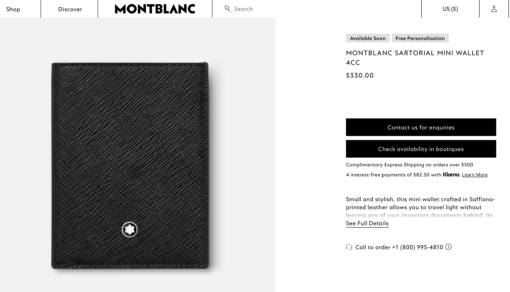 Ví Montblanc Sartorial Mini Wallet 4cc Black 130321 Ví Da & Túi Xách 7
