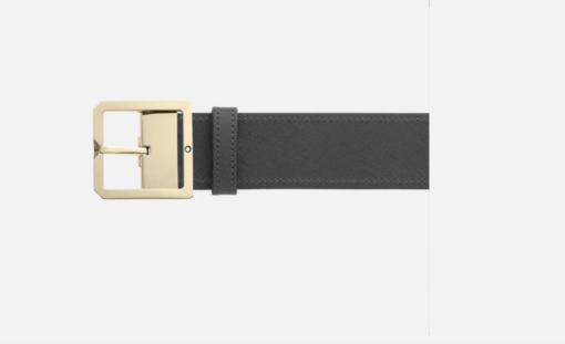 Thắt lưng Montblanc Square Frame Pin Buckle Shiny Light Gold Reversible Dark Brown/Grey Saffiano Belt Leather 131165 – 4cm Thắt lưng Montblanc 4