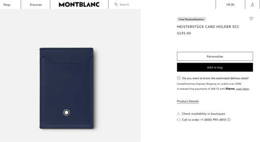 Ví Montblanc Meisterstuck Card Holder Ink Blue 3cc 131697 Ví Montblanc 8