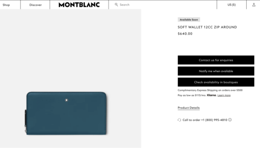 Ví Montblanc Meistertsuck Selection Soft Wallet 12cc Zip Around Ottanio 131254 Ví Montblanc Mới Nguyên Hộp 6