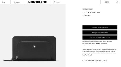 Túi Montblanc Sartorial Mini Bag Black 130306 Ví Montblanc Mới Nguyên Hộp 8