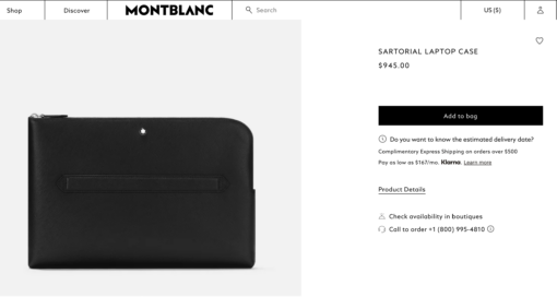 Túi Montblanc Sartorial Laptop Case 130281 Ví Montblanc bao da laptop 8