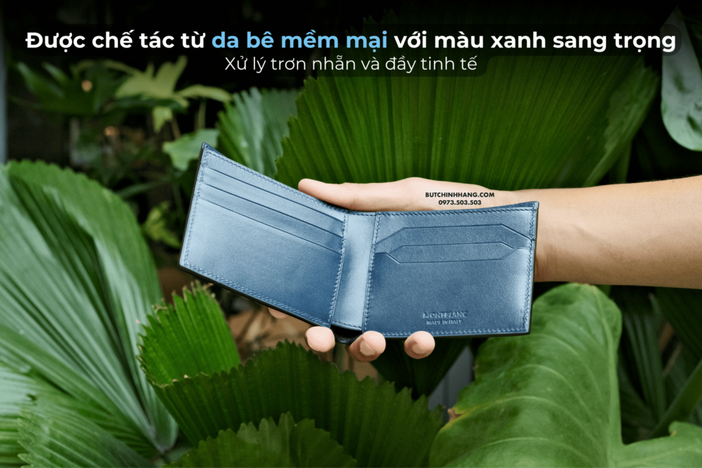 Montblanc Meisterstuck Wallet 6cc 131692 with the same leather color as the blue ink - Montblanc Meisterstuck Wallet 6cc 131692 with the same leather color as the blue ink 2