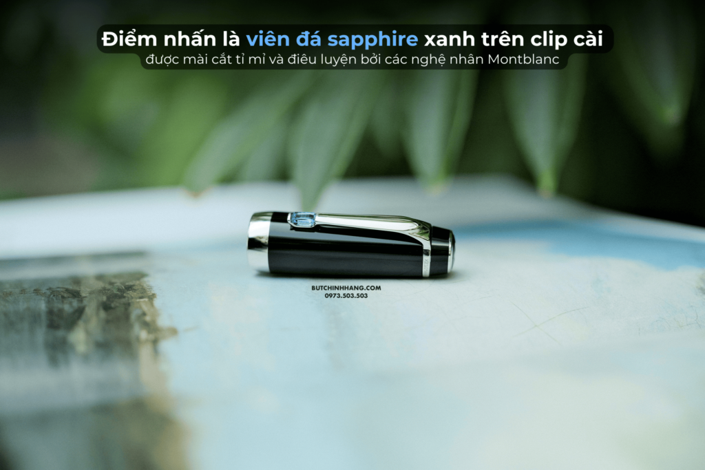 Màu xanh của đá sapphire trên chiếc bút ký bi nước Boheme Bleu - mau xanh cua da sapphire tren chiec but ky bi nuoc boheme bleu 1