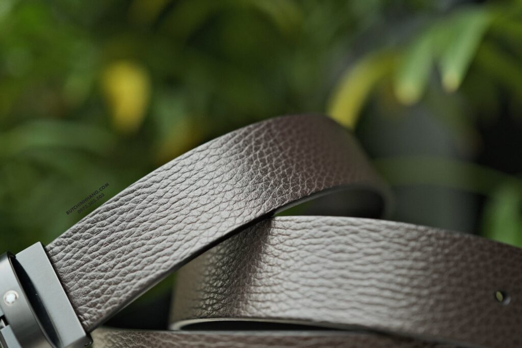 Thắt lưng Montblanc Roll Pin Buckle PVD Black Reversible Brown Grainy&Black Plain Leather Belt 131187 - 3,5cm - that lung montblanc roll pin buckle pvd black reversible brown grainyampblack plain leather belt 131187 35cm 1