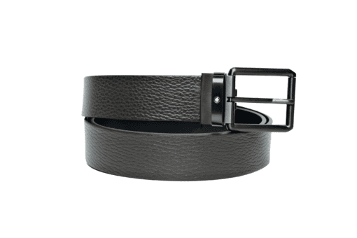 Thắt lưng Montblanc Roll Pin Buckle PVD Black Reversible Brown Grainy&Black Plain Leather Belt 131187 - 3,5cm