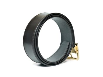 Thắt lưng Montblanc Square Frame Pin Buckle Shiny Light Gold Reversible Dark Brown/Grey Saffiano Belt Leather 131165 - 4cm - that lung montblanc square frame pin buckle shiny light gold reversible dark browngrey saffiano belt leather 131165 4cm 2