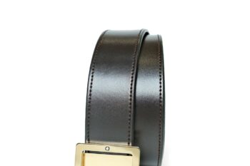 Thắt lưng Montblanc Square Frame Pin Buckle Shiny Light Gold Reversible Dark Brown/Grey Saffiano Belt Leather 131165 - 4cm - that lung montblanc square frame pin buckle shiny light gold reversible dark browngrey saffiano belt leather 131165 4cm 3