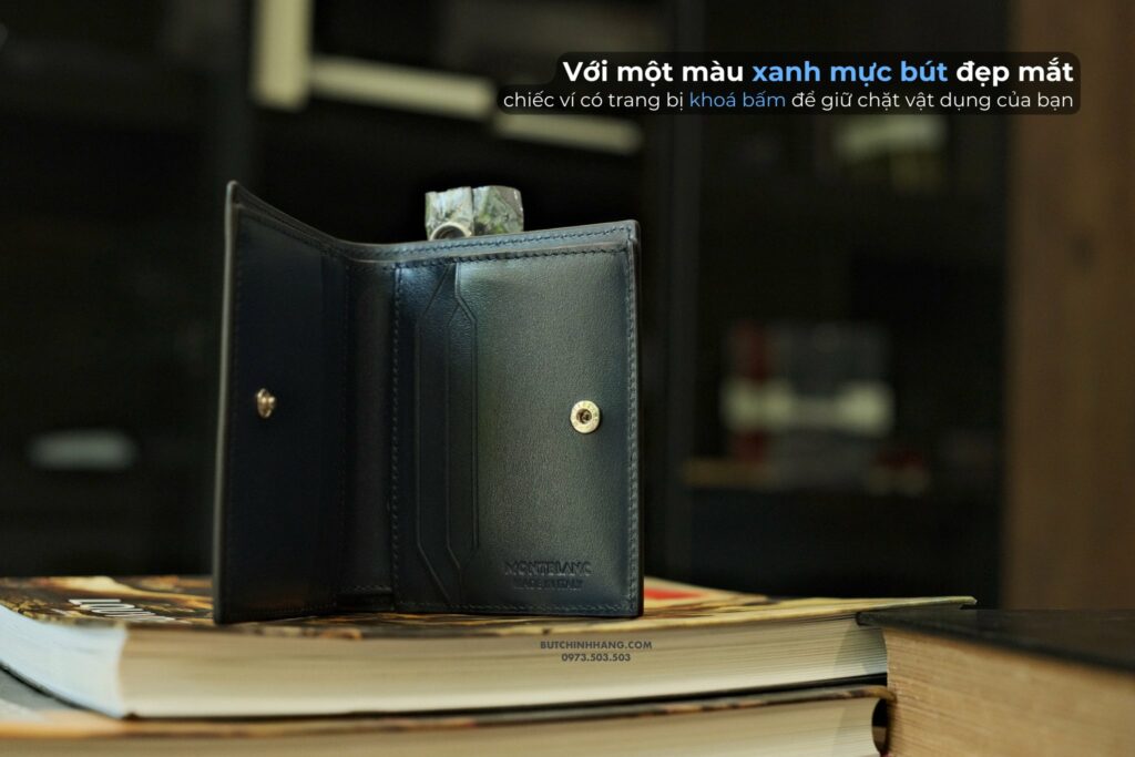 Thiết kế ví đứng Montblanc Meisterstuck Compact Wallet 6cc Ink Blue 131695 - thiet ke vi dung montblanc meisterstuck compact wallet 6cc ink blue 131695