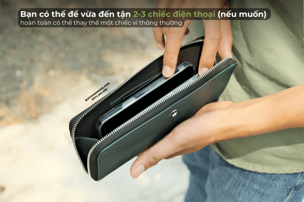Túi đựng điện thoại và đựng nhiều thứ khác nữa - Montblanc Meistertsuck 4810 Phone Pouch British Green 130940 - tui dung dien thoai va dung nhieu thu khac nua montblanc meistertsuck 4810 phone pouch british green 130940