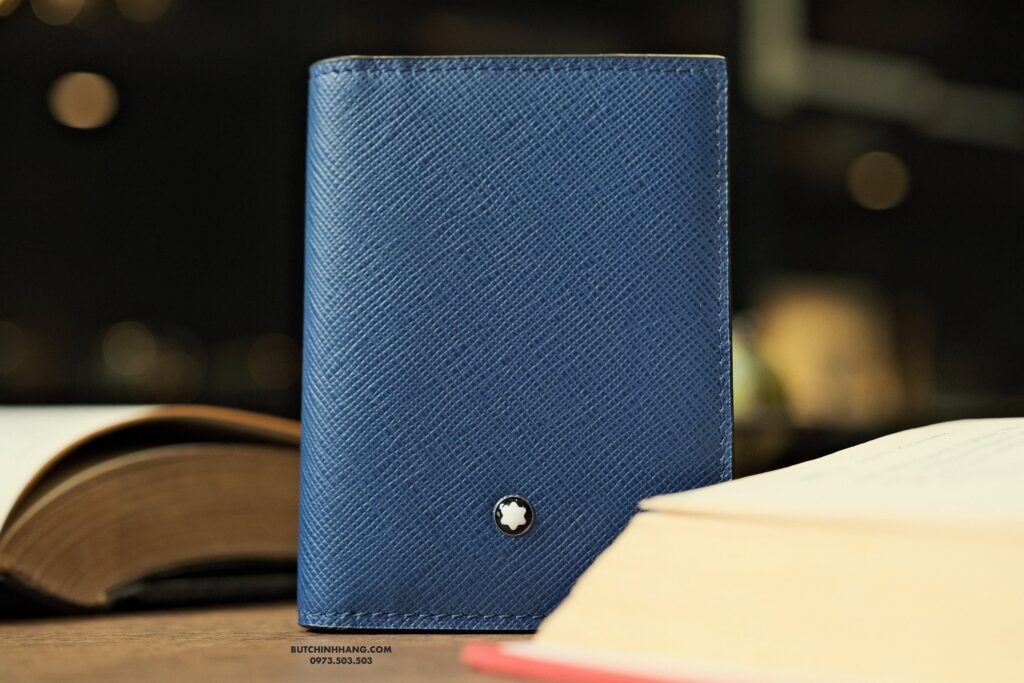 Ví đựng thẻ Montblanc Sartorial Card Holder 4cc Blue 130813 - vi dung the montblanc sartorial card holder 4cc blue 130813