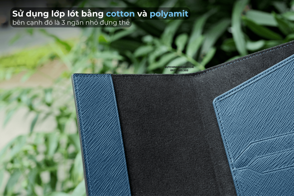 Ví hộ chiếu Montblanc Sartorial Passport Holder 131733 - phiên bản với màu sắc Ink Blue - vi ho chieu montblanc sartorial passport holder 131733 phien ban voi mau sac ink blue 1