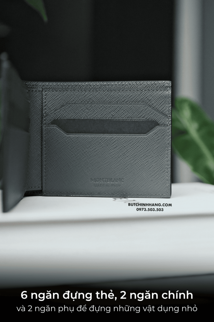 Ví Montblanc Sartorial Wallet 6cc Forged Iron 131722 - Thanh lịch và ấn tượng cùng màu xám Forged Iron  - vi montblanc sartorial wallet 6cc forged iron 131722