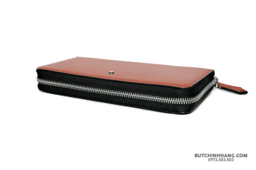 Ví tiền đa năng Montblanc Meistertsuck Selection Soft Wallet 12cc Zip Around Light Brick 131253 - Image 2