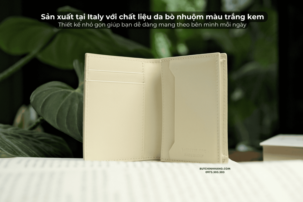 Chiếc ví nhỏ gọn với màu trắng thanh lịch - Montblanc Meisterstuck 4810 Card Holder 4cc Ivory 130942 - chiec vi nho gon voi mau trang thanh lich montblanc meisterstuck 4810 card holder 4cc ivory 130944