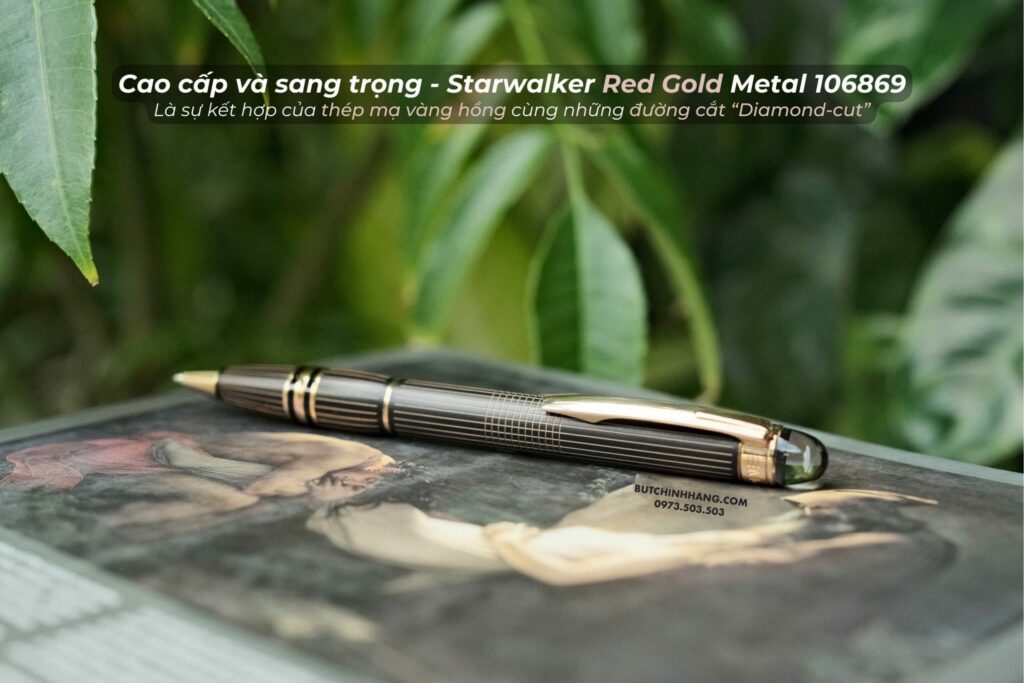 Màu sắc vàng hồng cùng những đường cắt “diamond-cut” trên chiếc bút Starwalker Red Gold Metal 106869 - mau sac vang hong cung nhung duong cat diamond cut tren chiec but starwalker red gold metal 106869