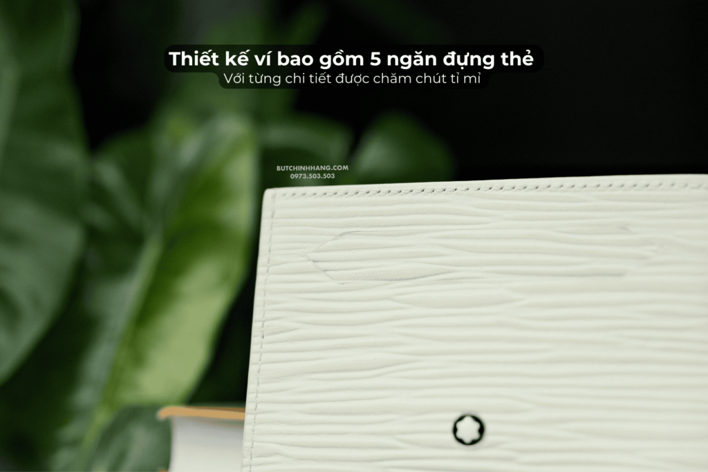 Màu trắng sang trọng cùng hoạ tiết vỏ cây trên chiếc ví Montblanc Meisterstuck 4810 Card Holder 5cc Ivory 130943 - mau trang sang trong cung hoa tiet vo cay tren chiec vi montblanc meisterstuck 4810 card holder 5cc ivory 130943
