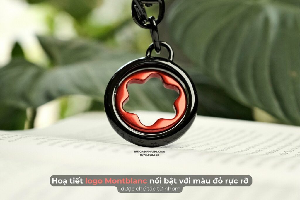 Móc chìa khoá Montblanc Meisterstück Spinning Emblem Key Fob 131107 - Mang hai màu sắc đỏ/đen - moc chia khoa montblanc meisterstuck spinning emblem key fob 131107 mang hai mau sac doden