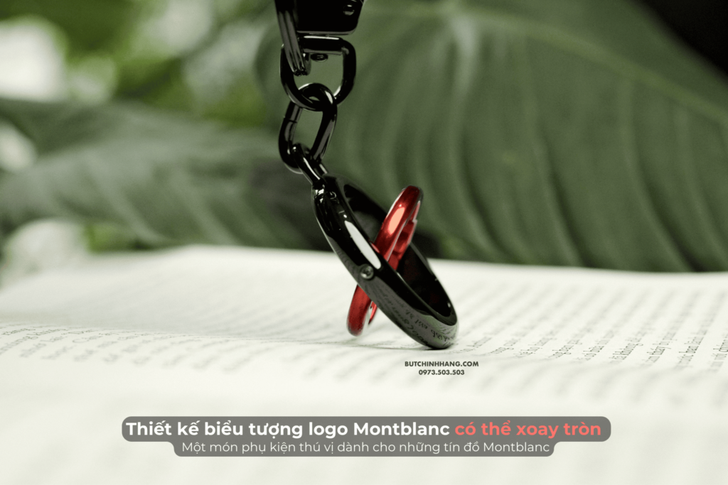 Móc chìa khoá Montblanc Meisterstück Spinning Emblem Key Fob 131107 - Mang hai màu sắc đỏ/đen - moc chia khoa montblanc meisterstuck spinning emblem key fob 131107 mang hai mau sac doden
