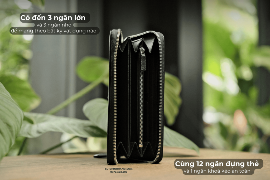 Ví Montblanc Sartorial Wallet 12cc Zip Around Black 130319 - Nhiều ngăn hơn mang nhiều vật dụng hơn - vi montblanc sartorial wallet 12cc zip around black 130319 nhieu ngan hon mang nhieu vat dung hon 1