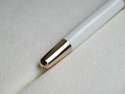 Bút Montblanc Meisterstuck White Solitaire Red Gold Classique Rollerball Pen 113324 - Image 5