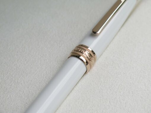 Bút Montblanc Meisterstuck White Solitaire Red Gold Classique Rollerball Pen 113324 - Image 3
