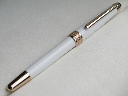 Bút Montblanc Meisterstuck White Solitaire Red Gold Classique Rollerball Pen 113324 - Image 2