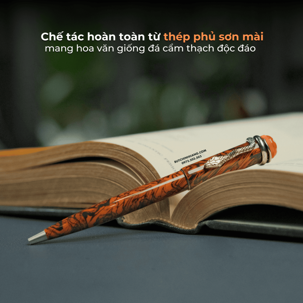 Kế thừa thiết kế cổ điển của dòng bút Rouge et Noir - Phiên bản Montblanc Heritage Rouge & Noir Serpent Marble Special Edition 119854 - ke thua thiet ke co dien cua dong but rouge et noir phien ban montblanc heritage rouge amp noir serpent marble special edition 119857