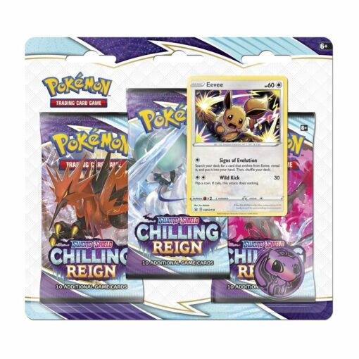 Vỉ 3 gói thẻ bài Pokemon TCG : Chilling Reign ( Eevee) Đồ Chơi Thẻ bài Pokemon TCG